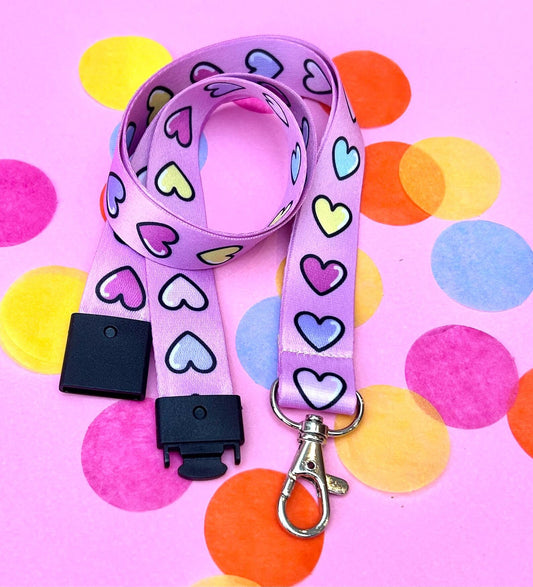 Pink Heart Lanyard