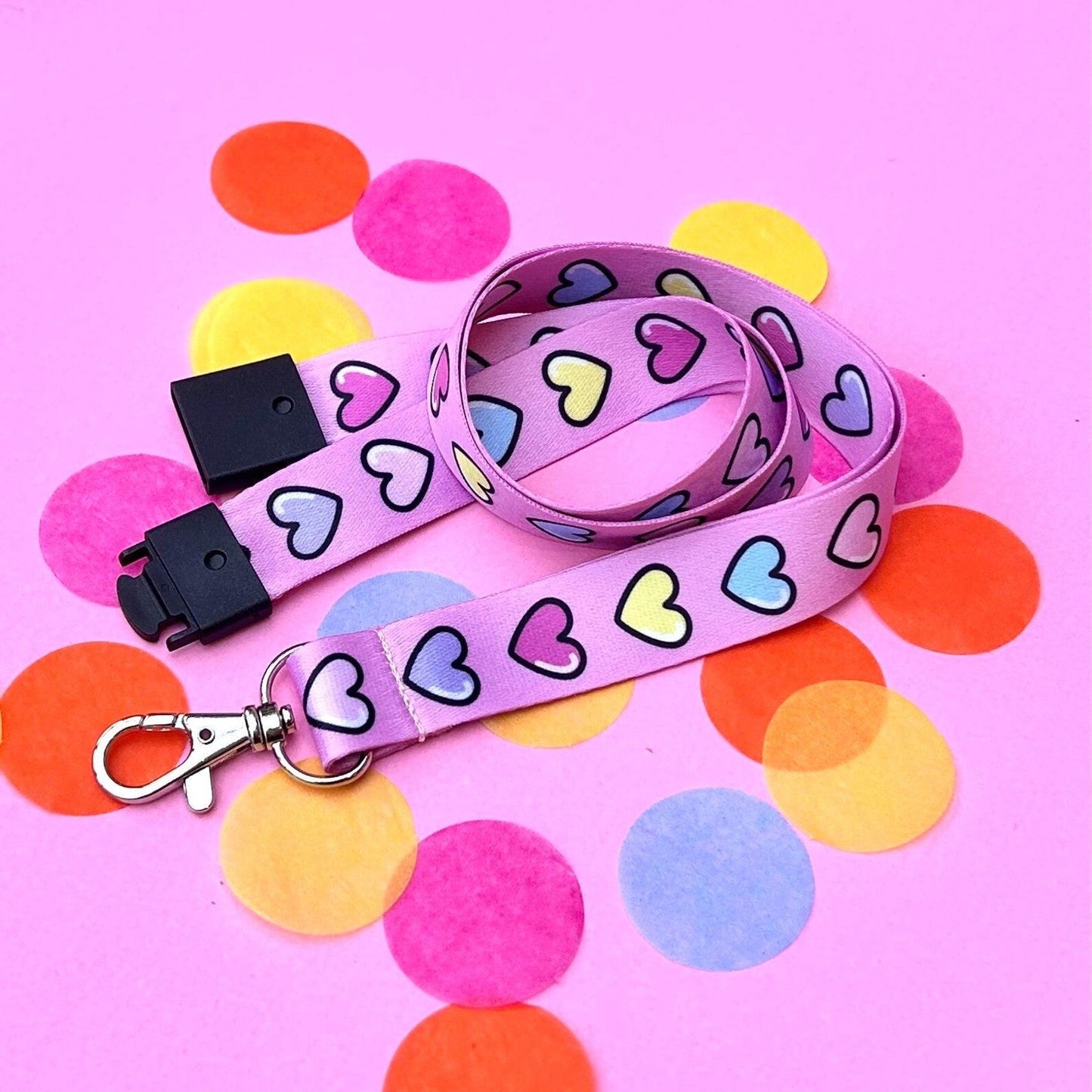 Pink Heart Lanyard